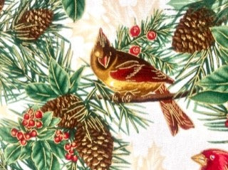 Beautiful Christmas Cardinal and Pine Blanket
