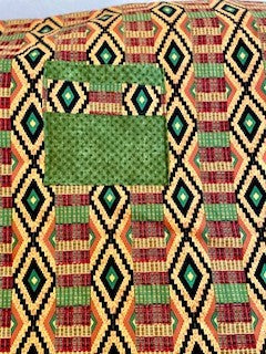 African Kente Lap Quilt with Pocket