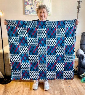 Beautiful Blue African Kente Lap Quilt/Throw