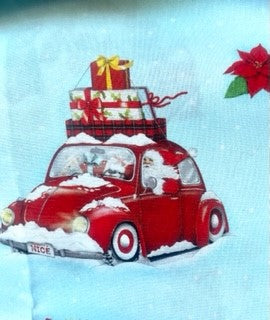 Sweetest Santa Christmas Blanket! Vintage and Reversible