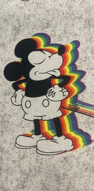 Adorable Mickey Mouse and Rainbows Reversible Blanket