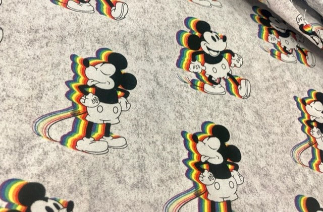 Adorable Mickey Mouse and Rainbows Reversible Blanket