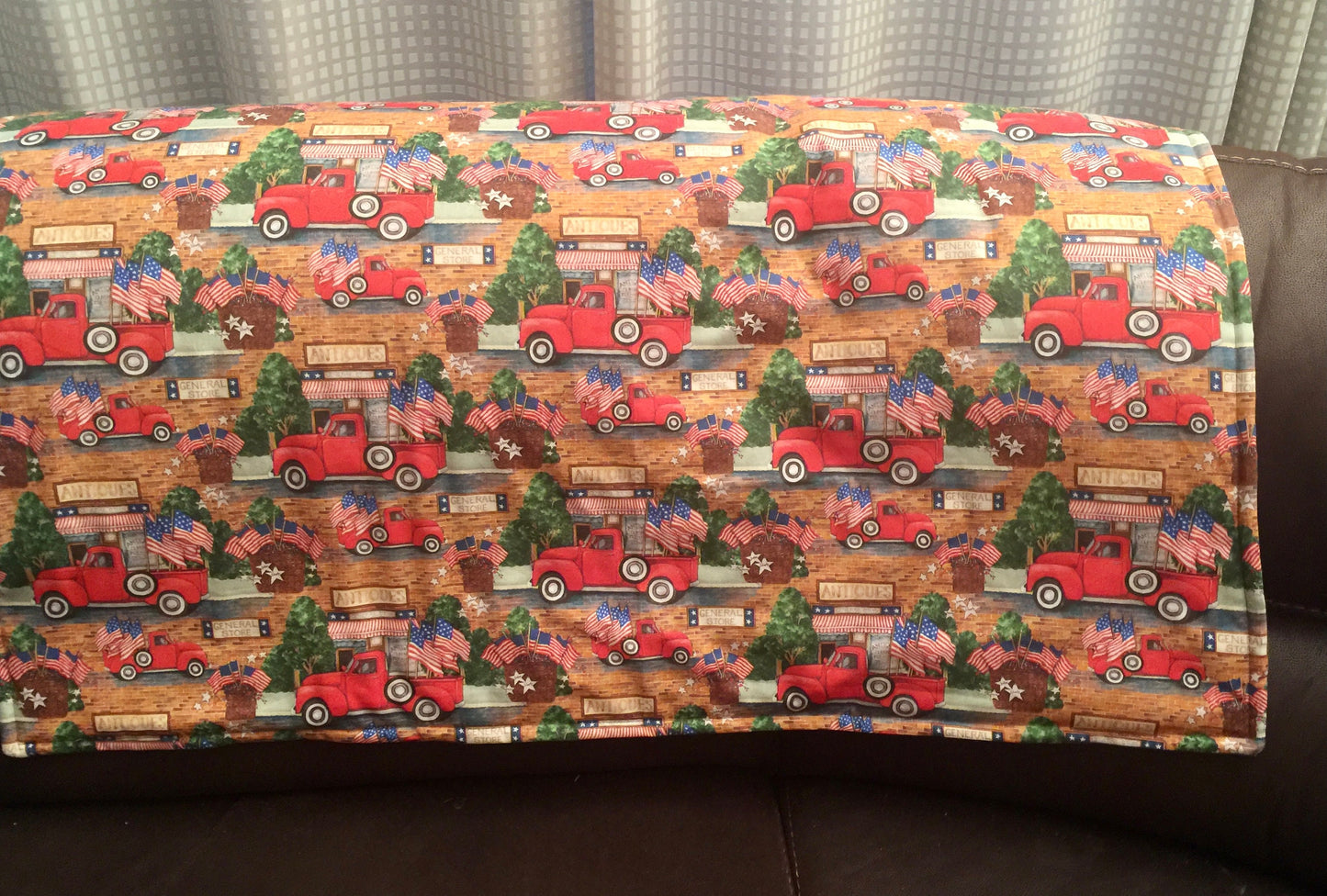 Heartwarming patriotic pickup truck blanket