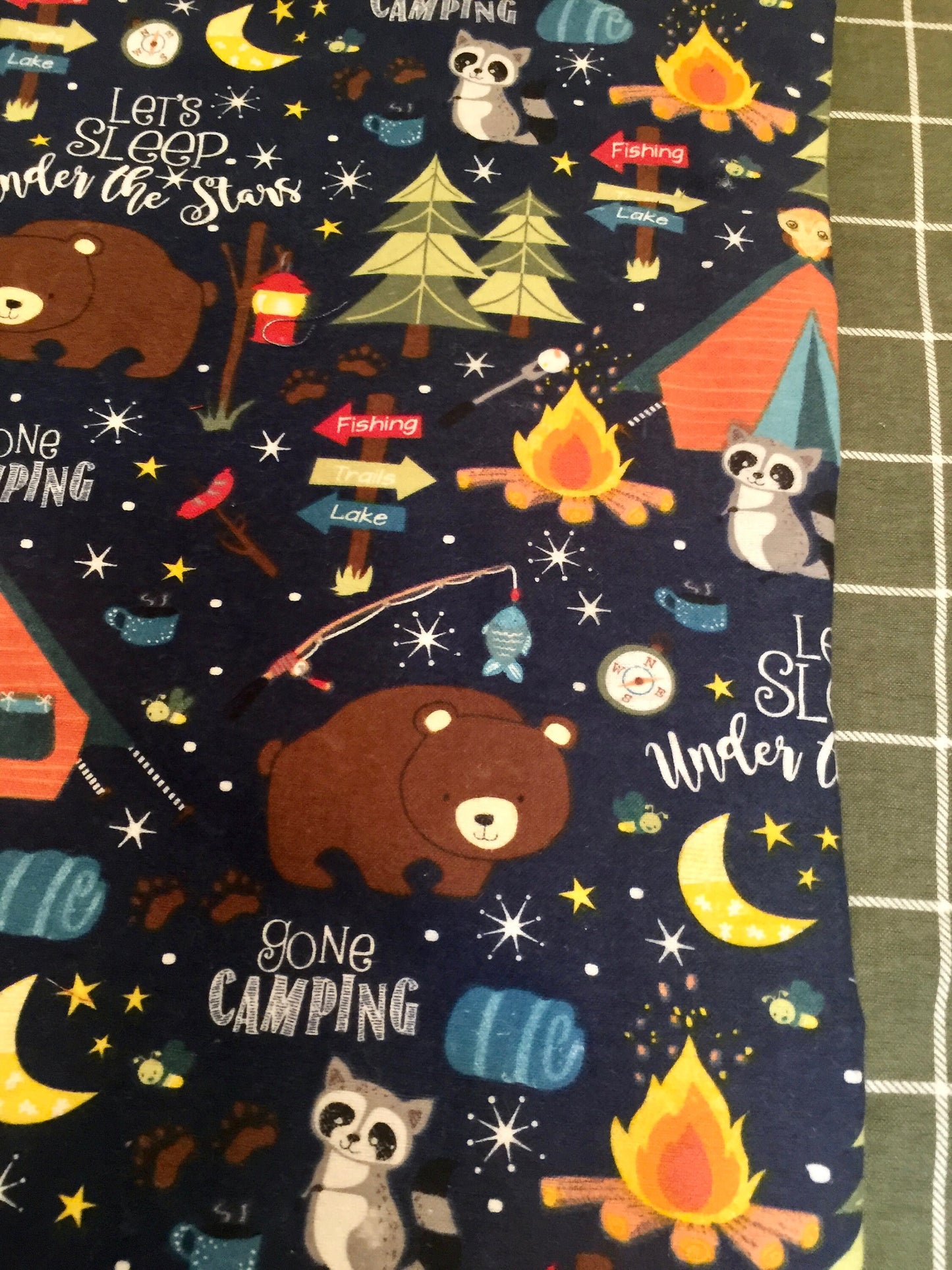 Cozy little camper blanket- reversible flannel