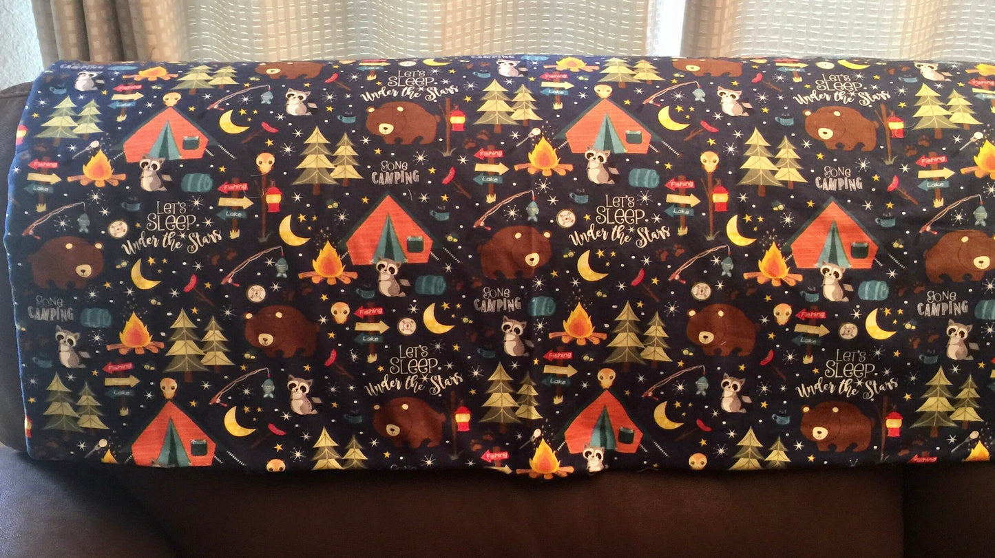 Cozy little camper blanket- reversible flannel
