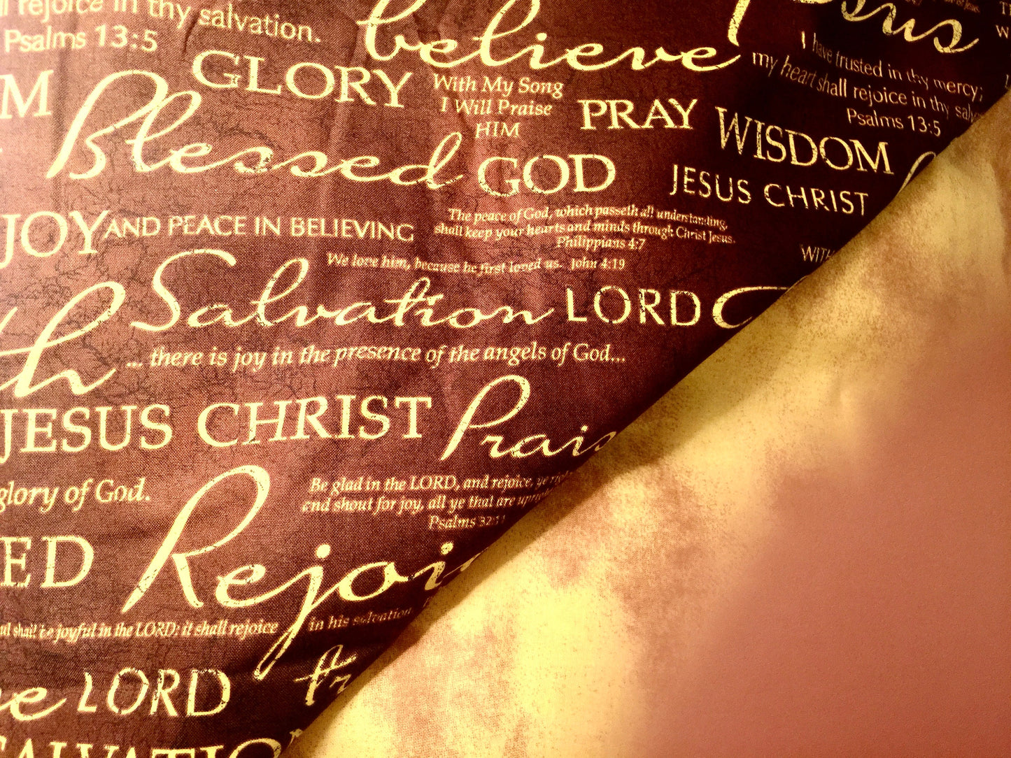 Beautiful reversible blanket to wrap you in God’s love