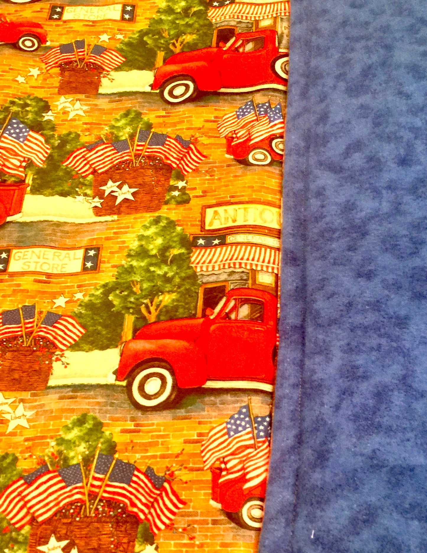 Heartwarming patriotic pickup truck blanket
