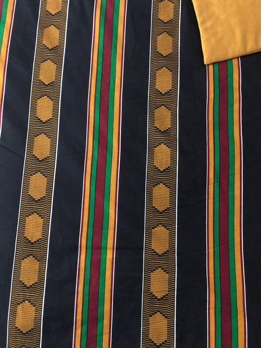 Rare African Kente Cloth Lap Quilt/Throw