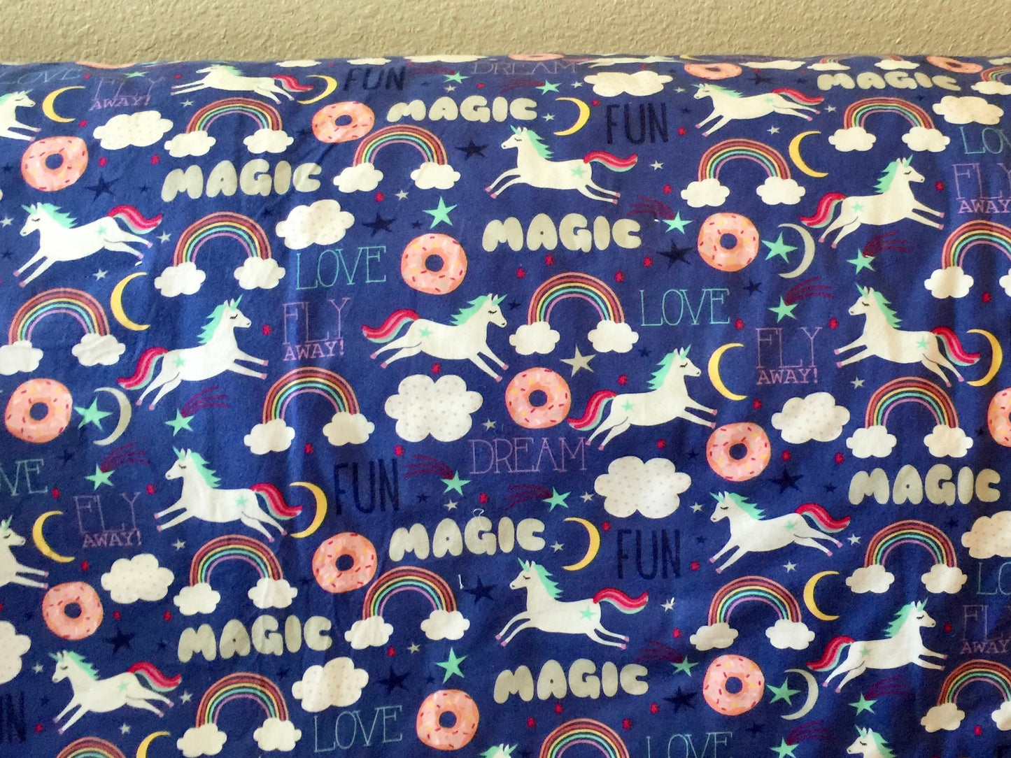 Magical rainbow, unicorn and donut blanket!