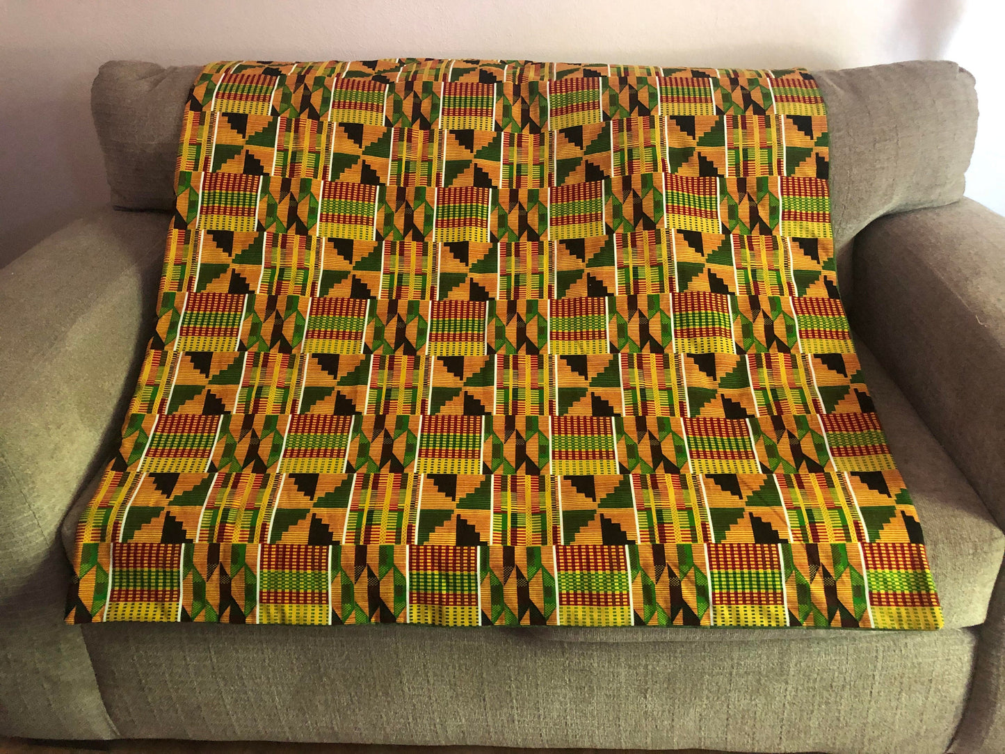 African Kente Cloth Lap Quilt