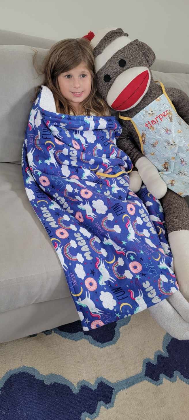 Magical rainbow, unicorn and donut blanket!