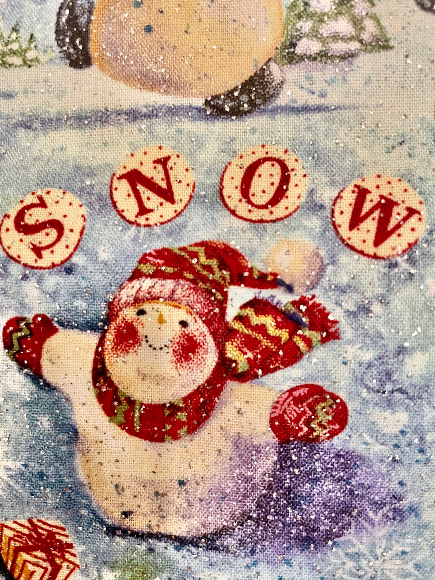 Beautiful sparkling snowman Christmas blanket