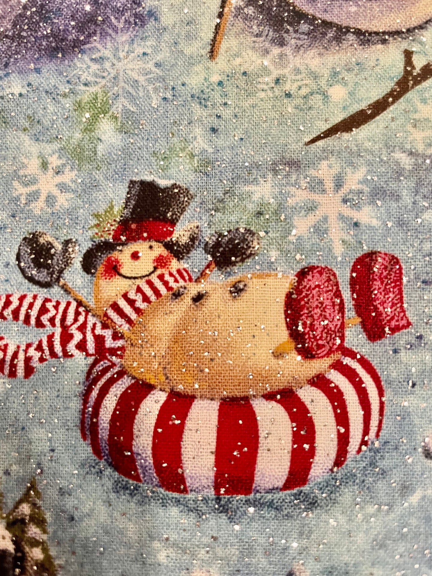 Beautiful sparkling snowman Christmas blanket