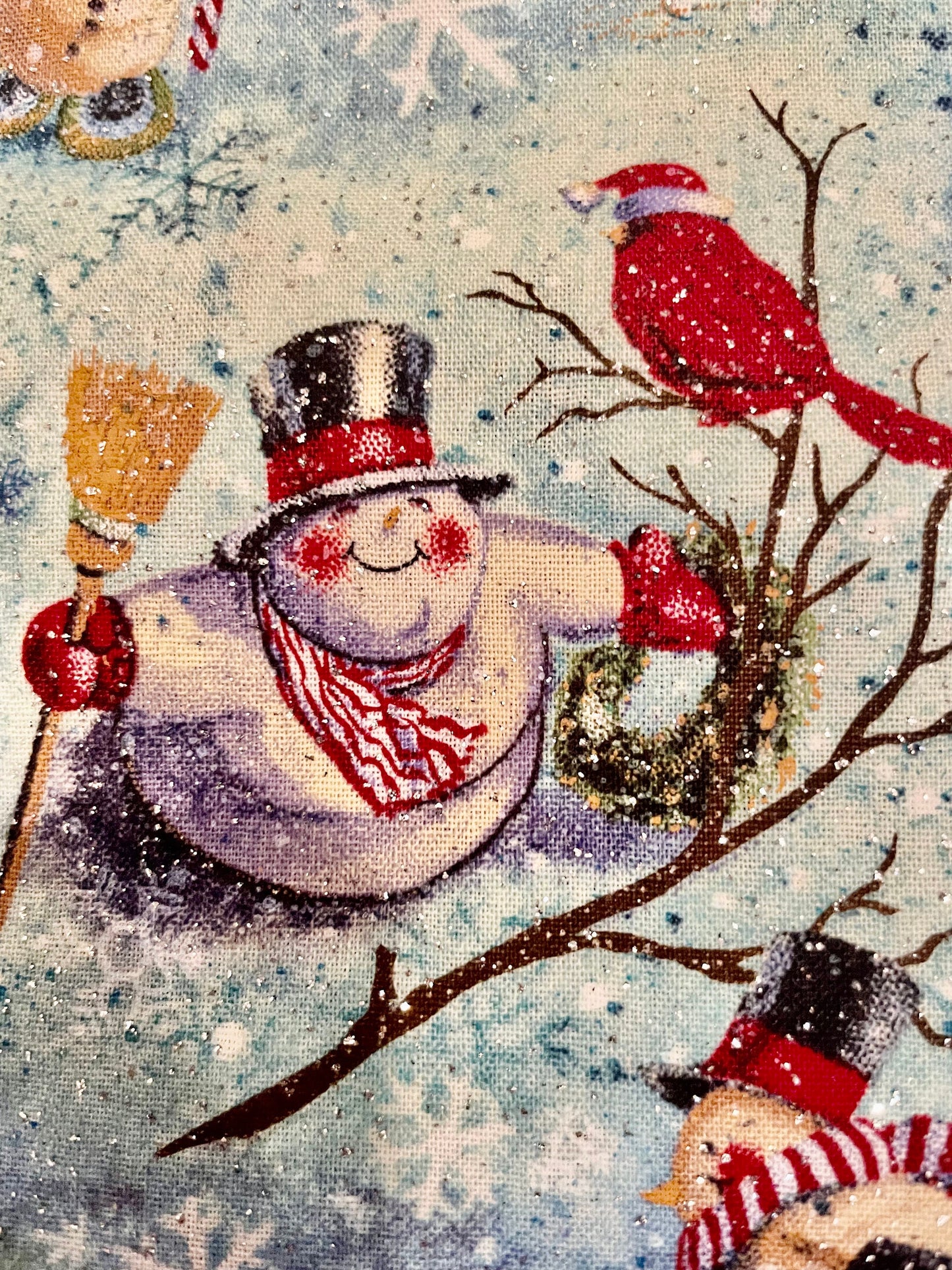 Beautiful sparkling snowman Christmas blanket