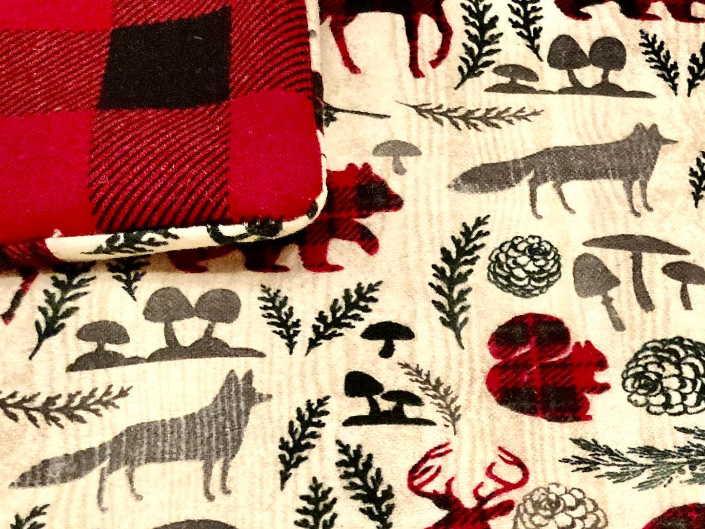 Must have cozy, warm cabin blanket with plaid, deer, bears and more