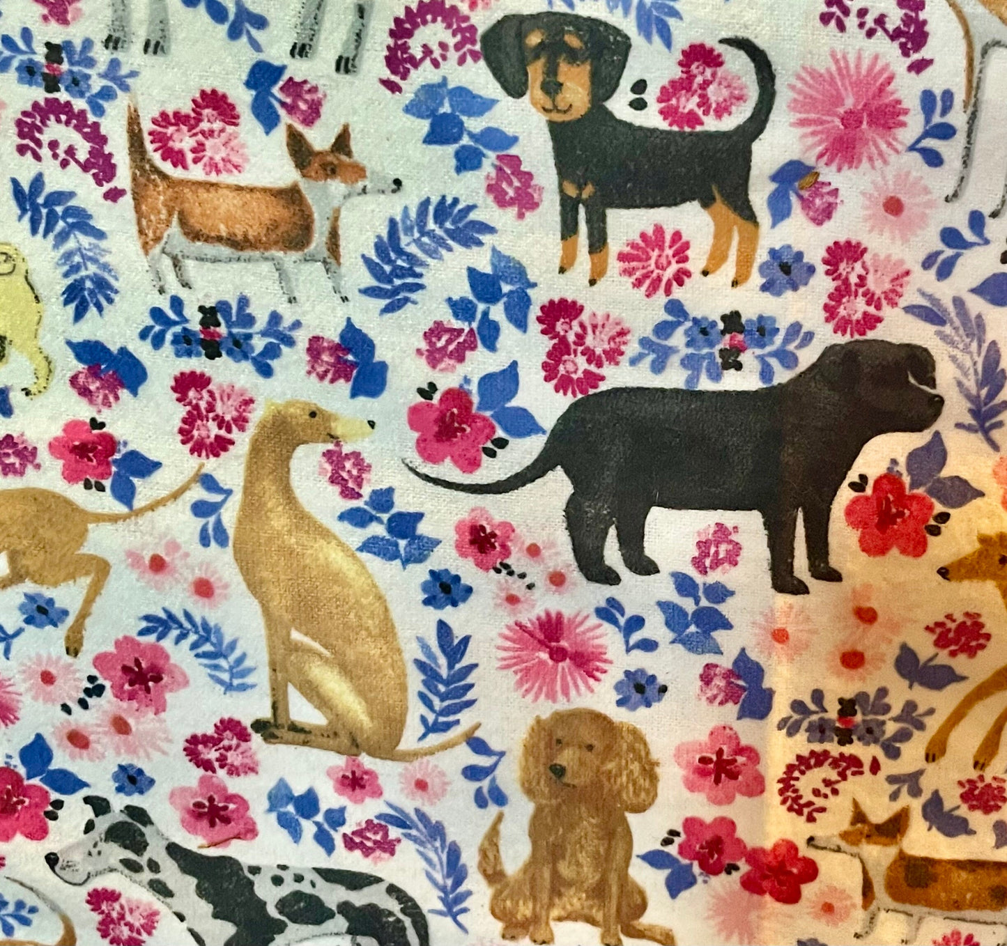 Every favorite dog and beautiful flowers dog lover dream blanket!