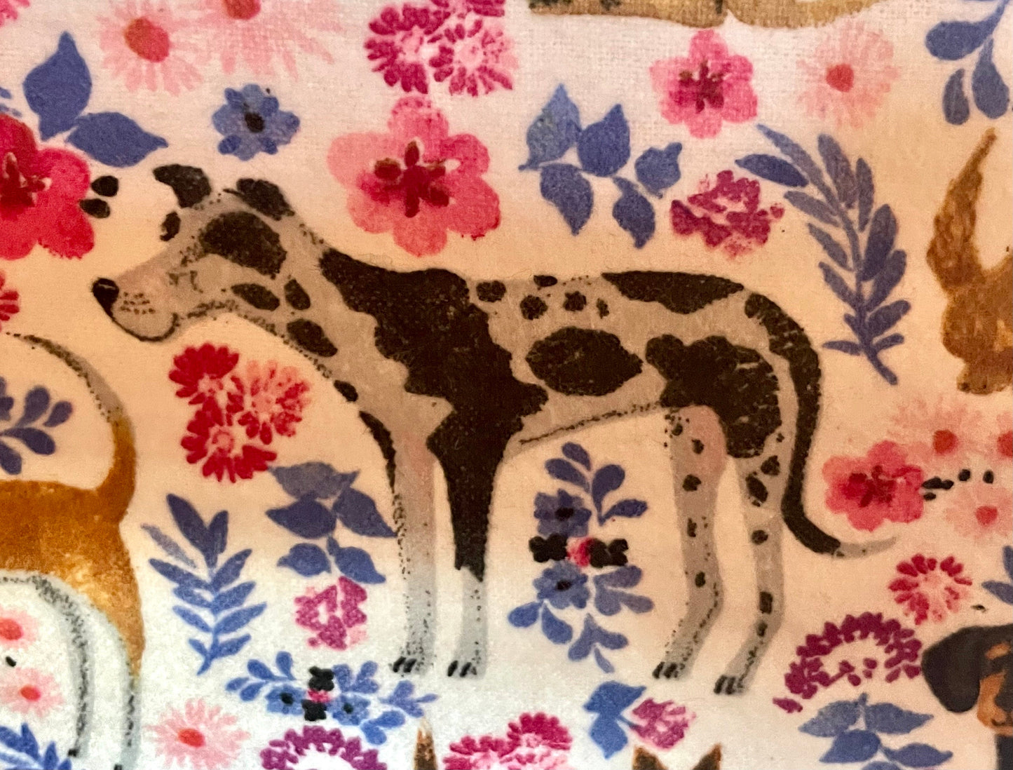 Every favorite dog and beautiful flowers dog lover dream blanket!
