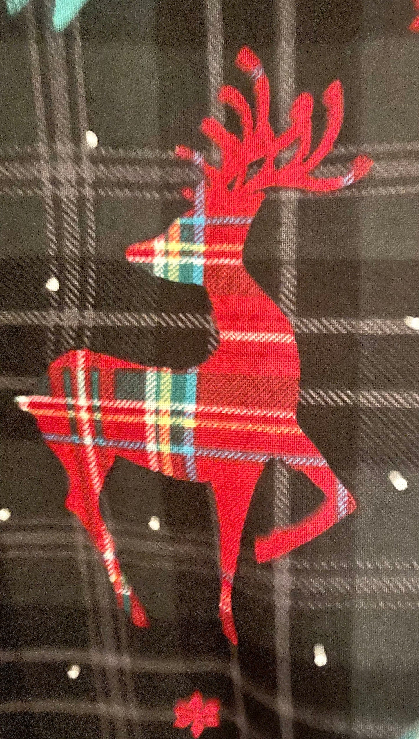 Beautiful Reindeer and plaid reversible cozy Christmas blanket