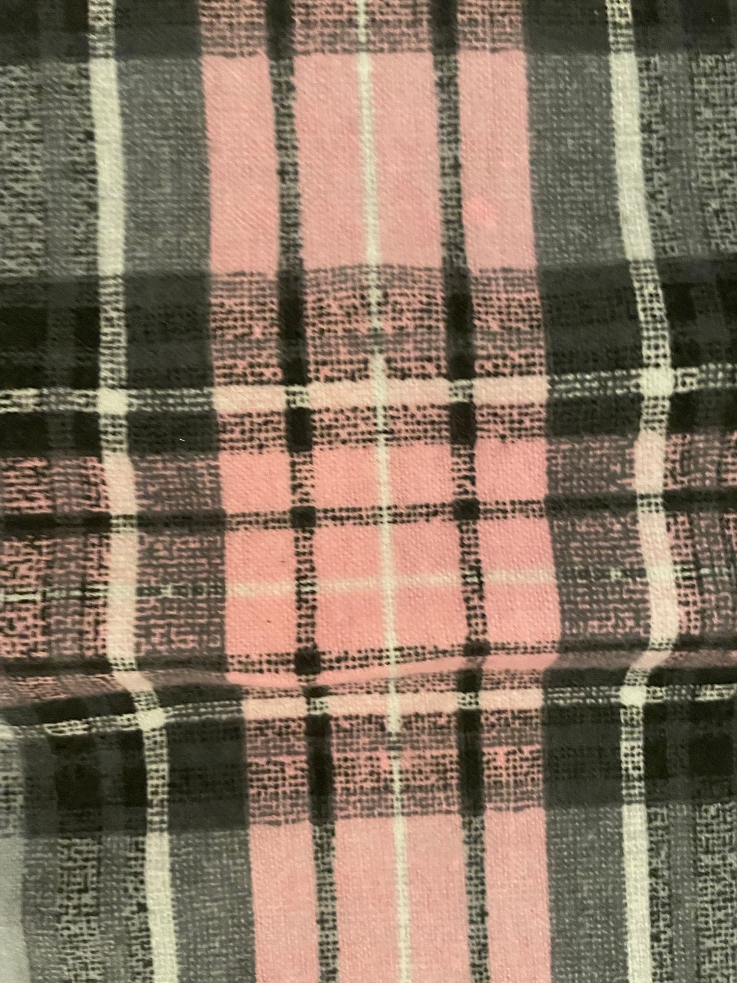 Perfect pink and grey plaid reversible blanket