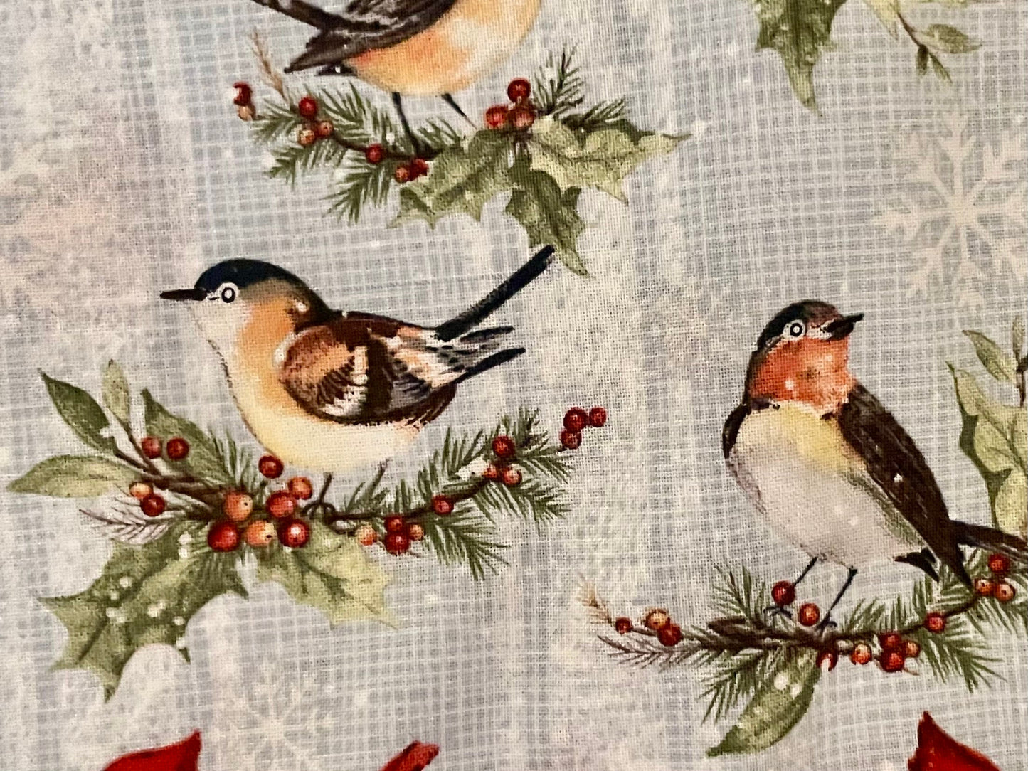 Beautiful Cardinal, Birds and Holly Blanket