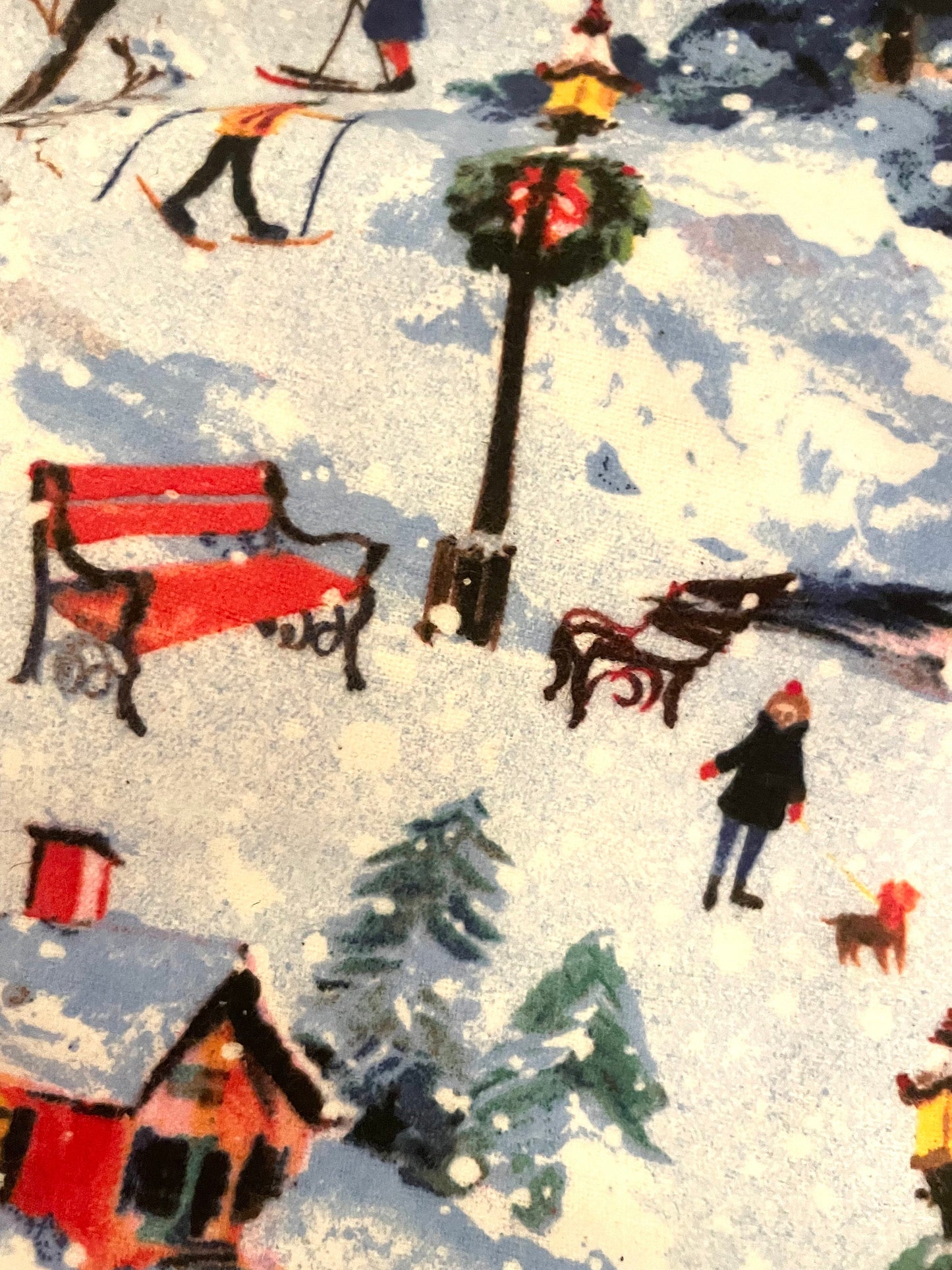Beautiful Christmas winter village blanket