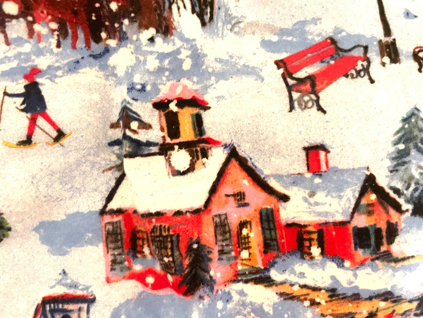 Beautiful Christmas winter village blanket