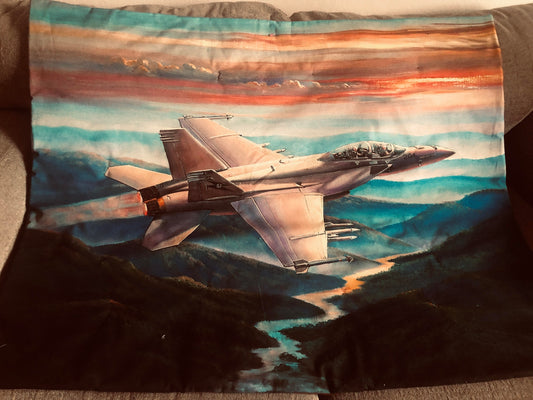 Fighter Jet Airplane Lap Quilt or Throw