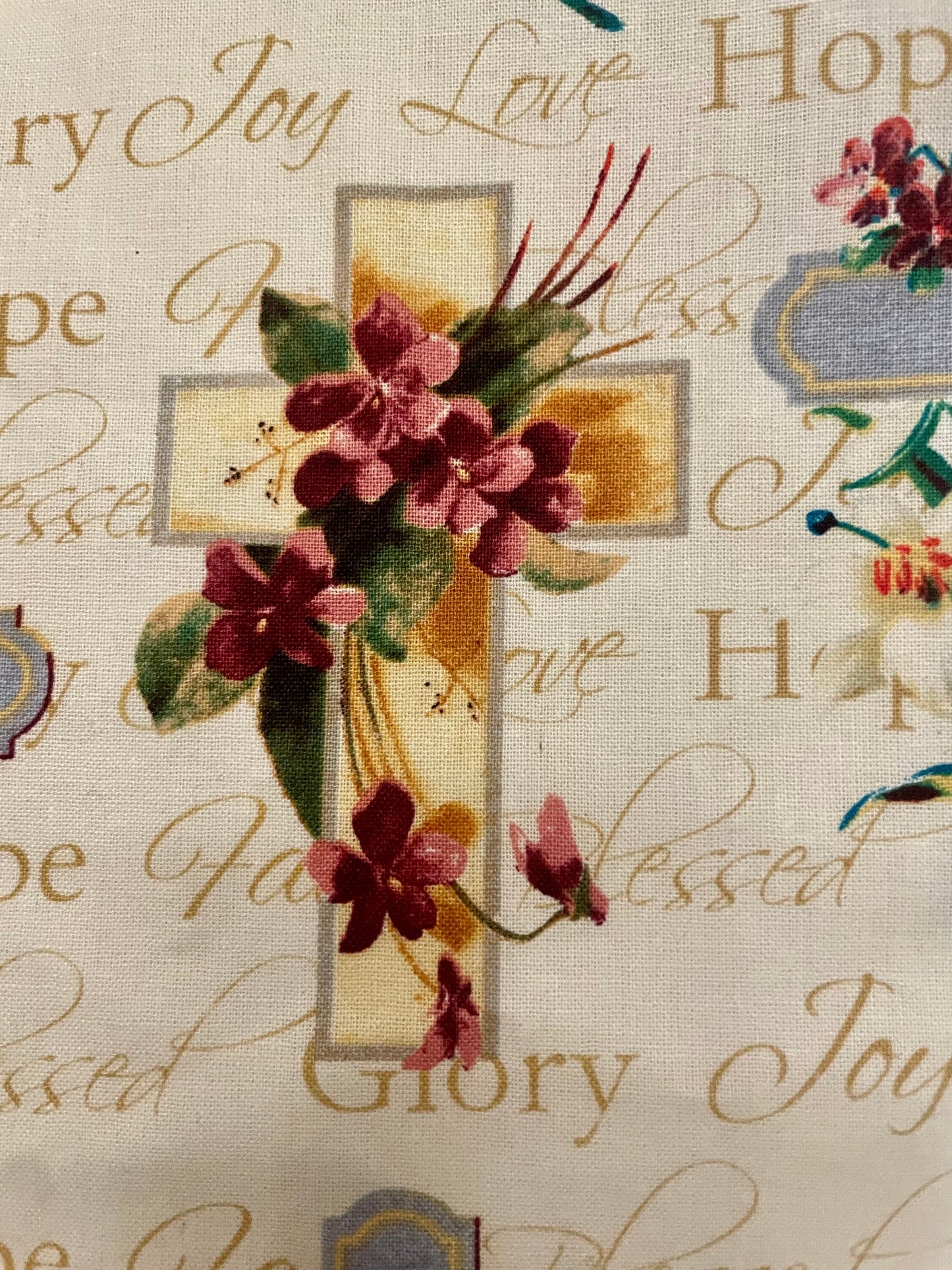 Beautiful Christian Hope Crosses and Flowers blanket