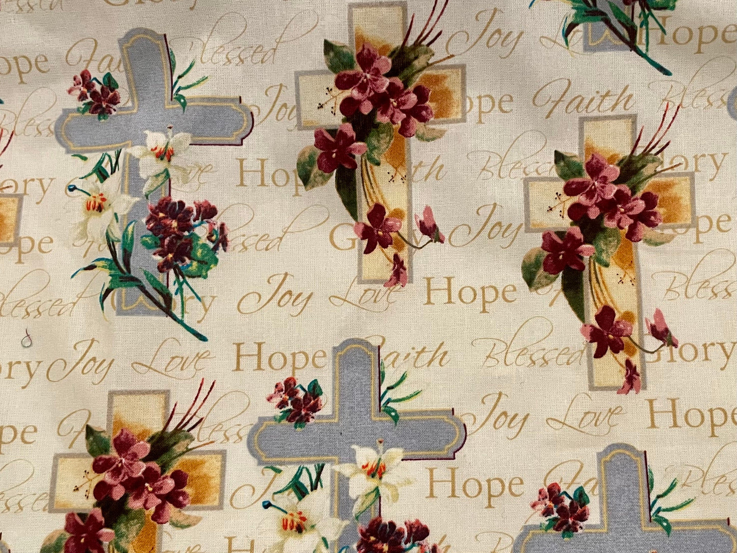 Beautiful Christian Hope Crosses and Flowers blanket