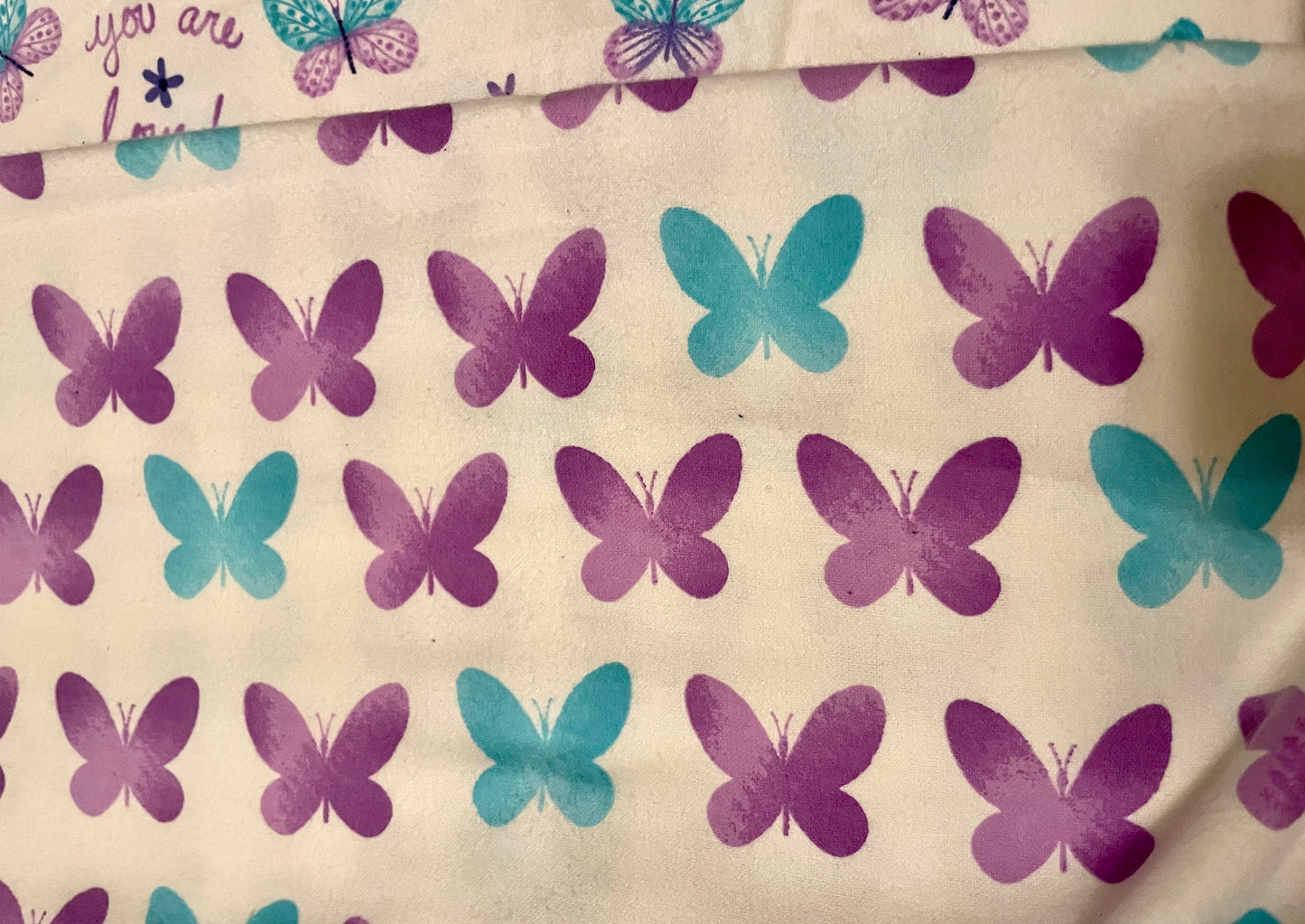 Beautiful “You Are Loved” purple and blue butterfly blanket