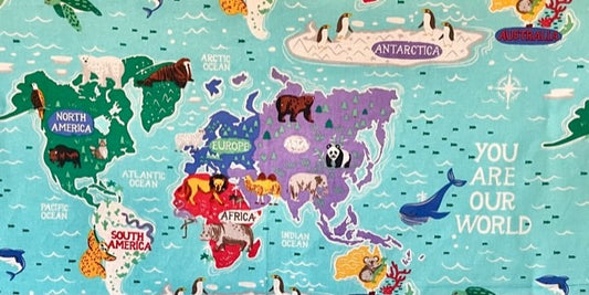 Beautiful loving world map reversible Children's blanket and gift