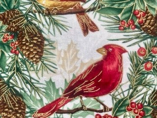 Beautiful Christmas Cardinal and Pine Blanket
