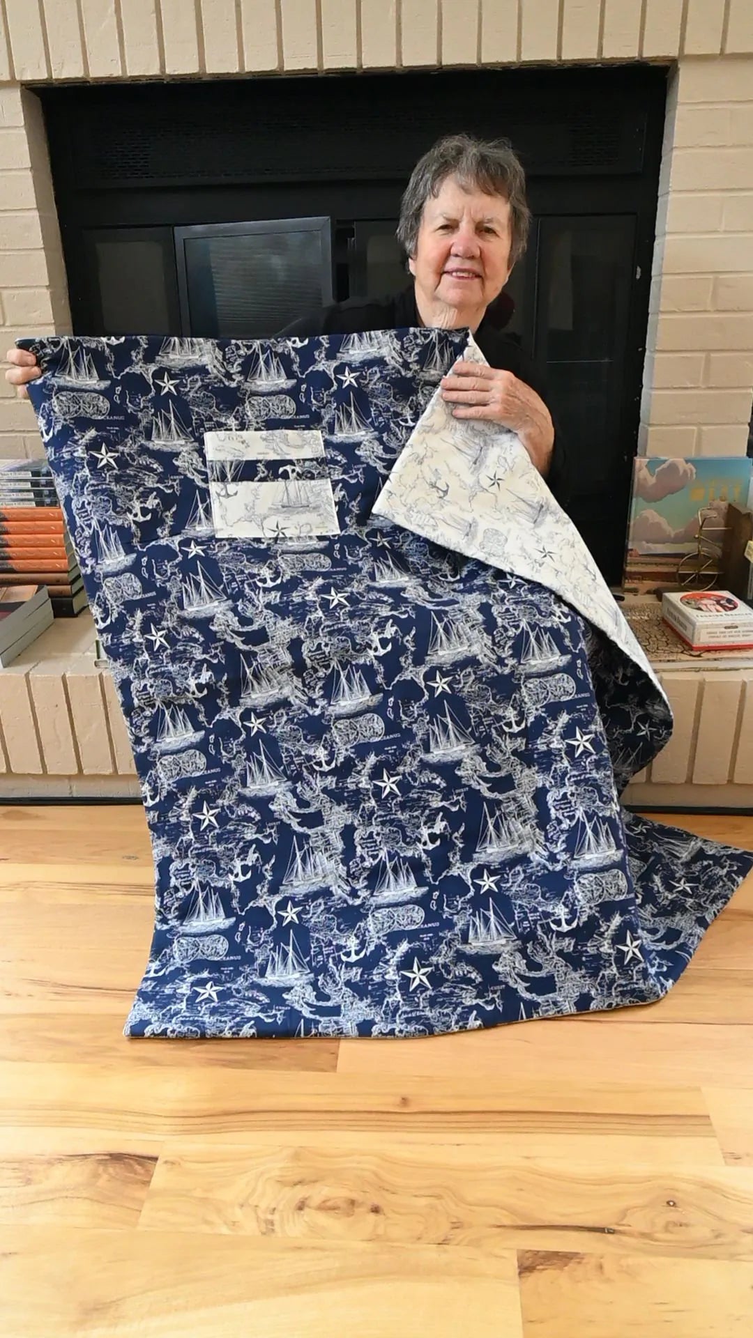 A Sailor's Delight Lap Quilt/Throw With Pocket