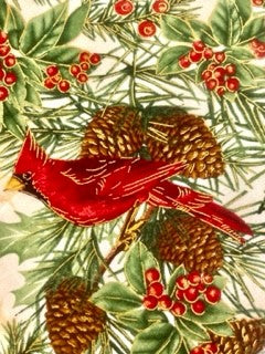 Beautiful Christmas Cardinal and Pine Blanket