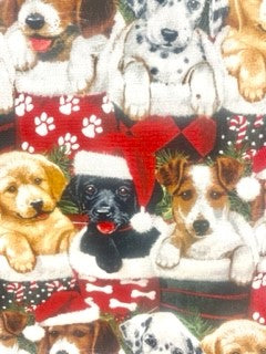 Sweetest Christmas Puppies and stockings Blanket and Gift