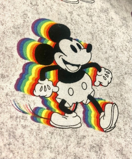 Adorable Mickey Mouse and Rainbows Reversible Blanket