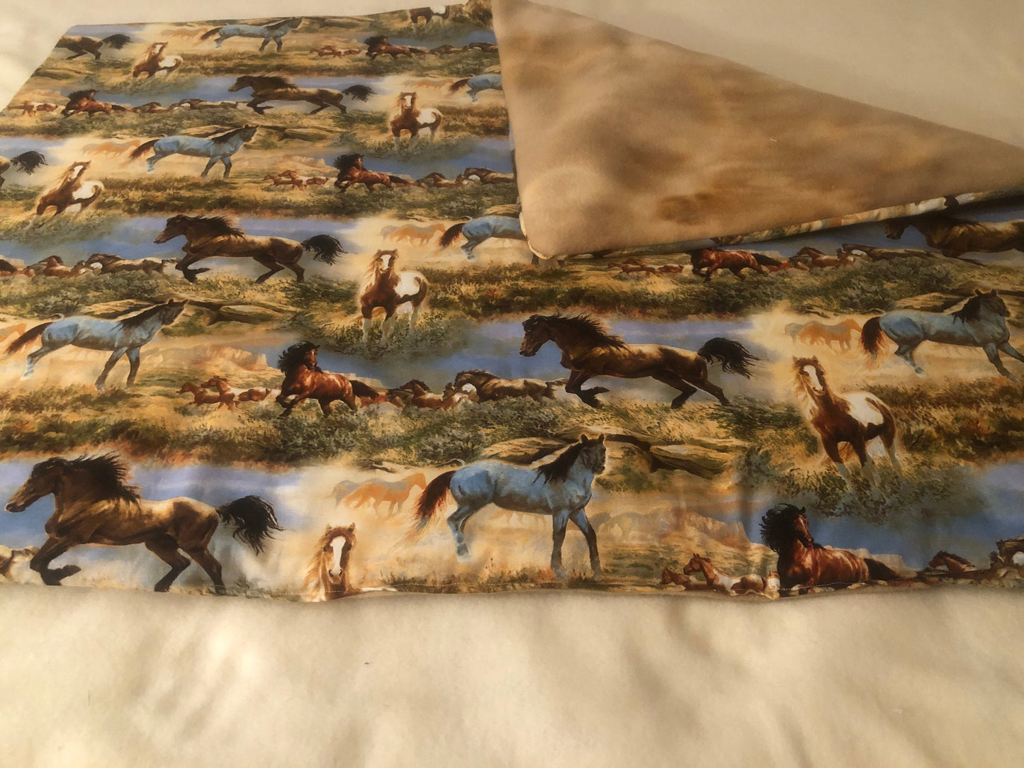 Beautiful Running Horses Lap Quilt/Blanket
