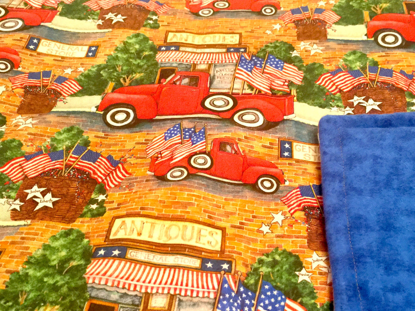 Heartwarming patriotic pickup truck blanket