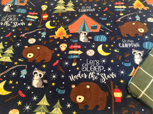 Cozy little camper blanket- reversible flannel