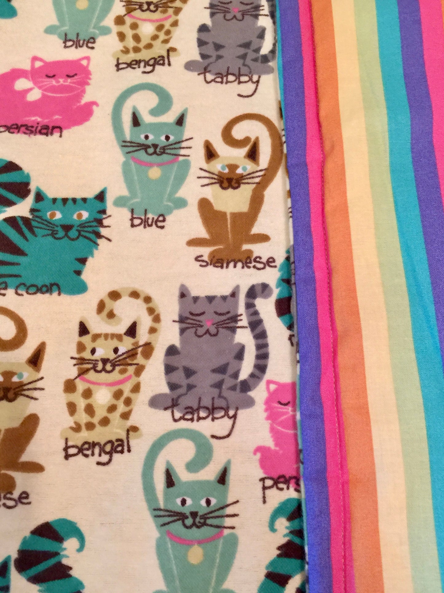 Happy cats and rainbows perfect cat lover blanket!