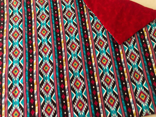 Colorful Southwest Design Quilt/Throw
