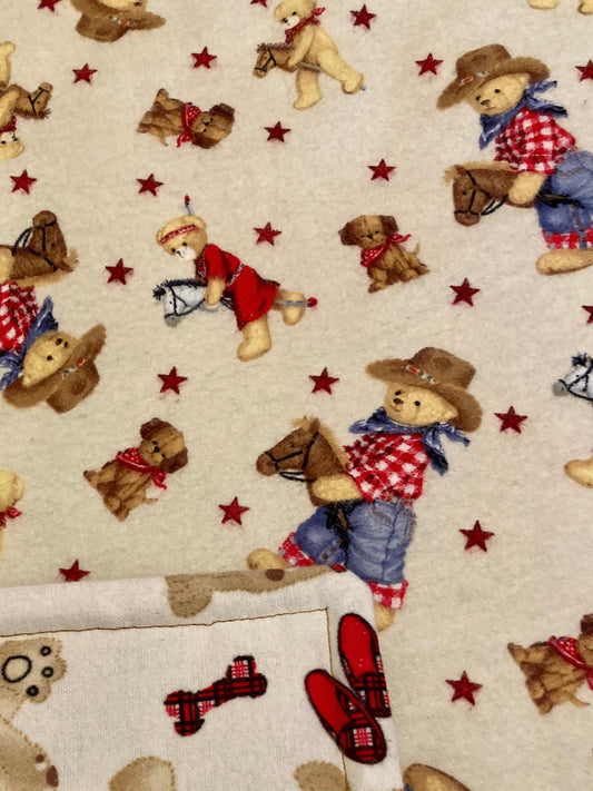 Sweet Western Teddy Bear Blanket