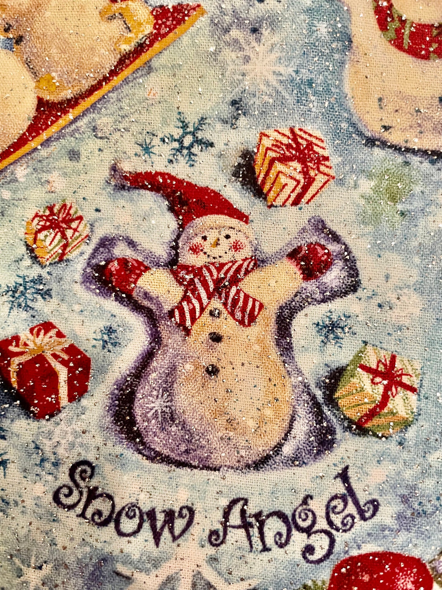 Beautiful sparkling snowman Christmas blanket