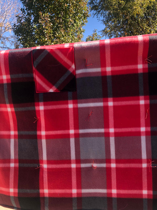 Warm Red Plaid Lap Blanket/Throw