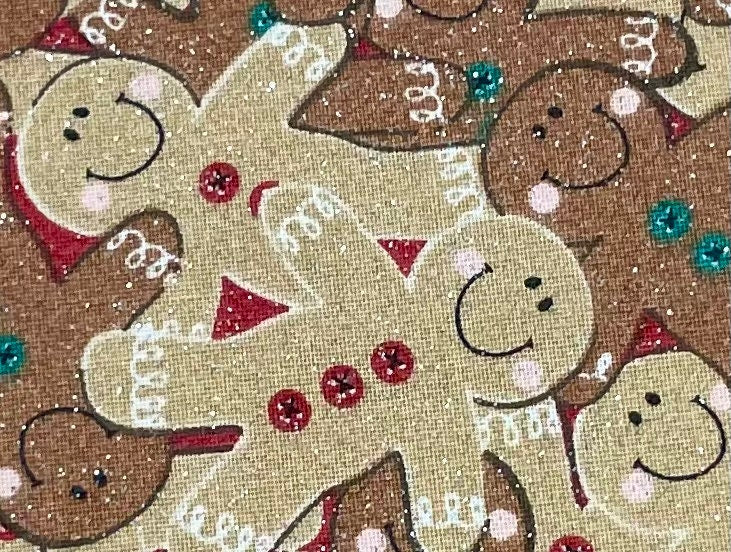 Adorable Sparkling Gingerbread reversible blanket