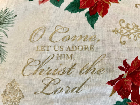 Designer Christmas Carols, Poinsettias and Gold Blanket