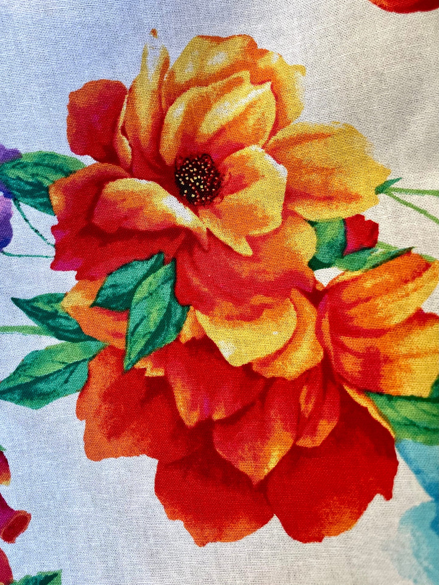 Gorgeous bright floral designer blanket
