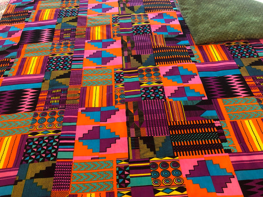 Authentic Kente African Lap Quilt/Throw