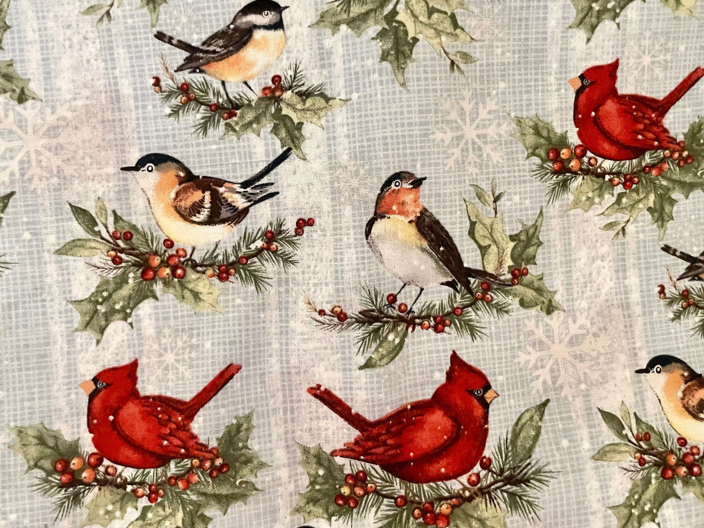 Beautiful Cardinal, Birds and Holly Blanket