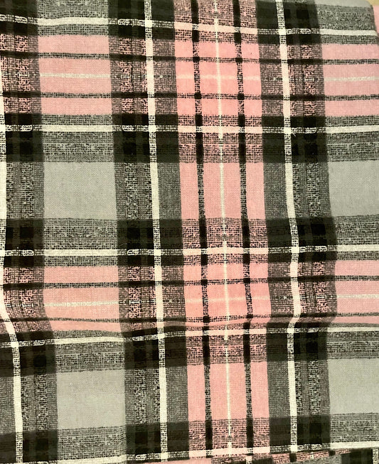 Perfect pink and grey plaid reversible blanket